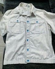 Used Vintage Manhattan Sport Men Small Short Sleeve Collar, dual pockets, snaps