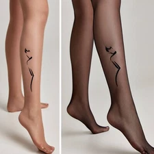 Conte Femme fancy style quality sheer tights 20 den tattoo hosiery bronz black