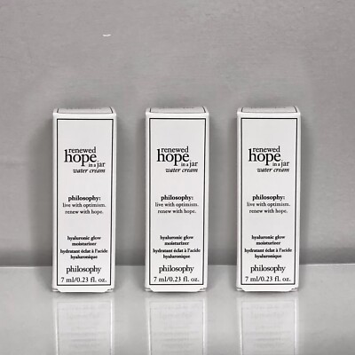 Lot 3 x Philosophy Renewed Hope In A Jar Water Cream Moisturizer 7ml Each NIB