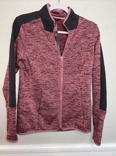 Levelwear Women  s S/P Full Zip Sweater Jacket Golf Pink Gray EUC