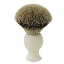 Big Size Silvertip Badger Shaving Brush Mens Beard Grooming Tools White Resin
