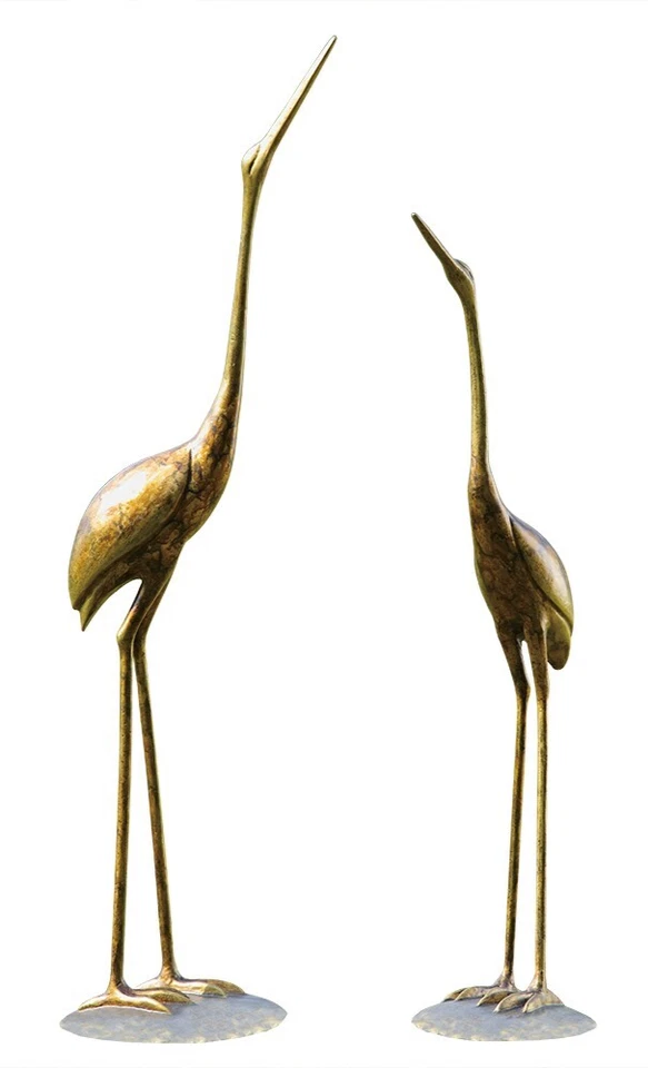 Par de esculturas de aves grúa de aluminio - decoración de jardín/piscina - 29"" H Foto 2 de 2