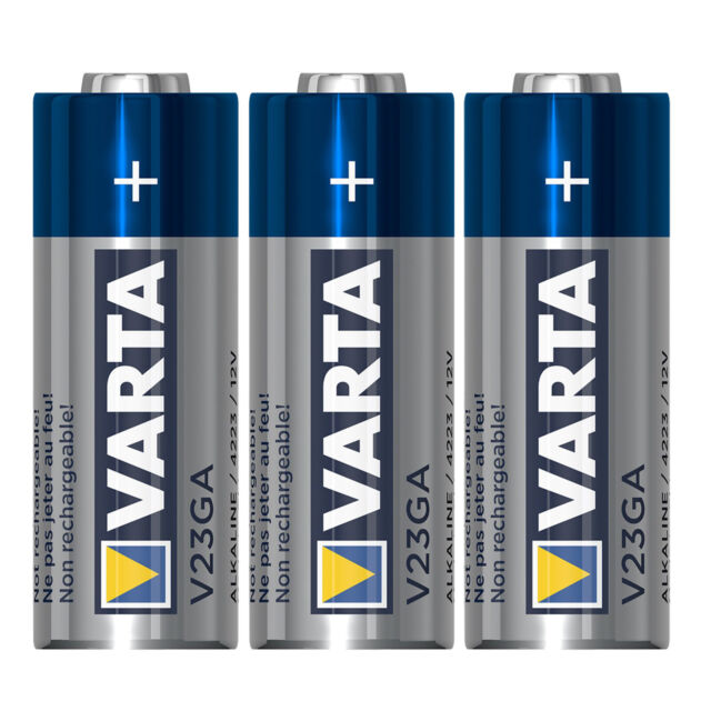 3 x VARTA A23 12V Alkaline-Batterien MN21-V23GA-23A P23GA Ø10 0 x 28 3mm