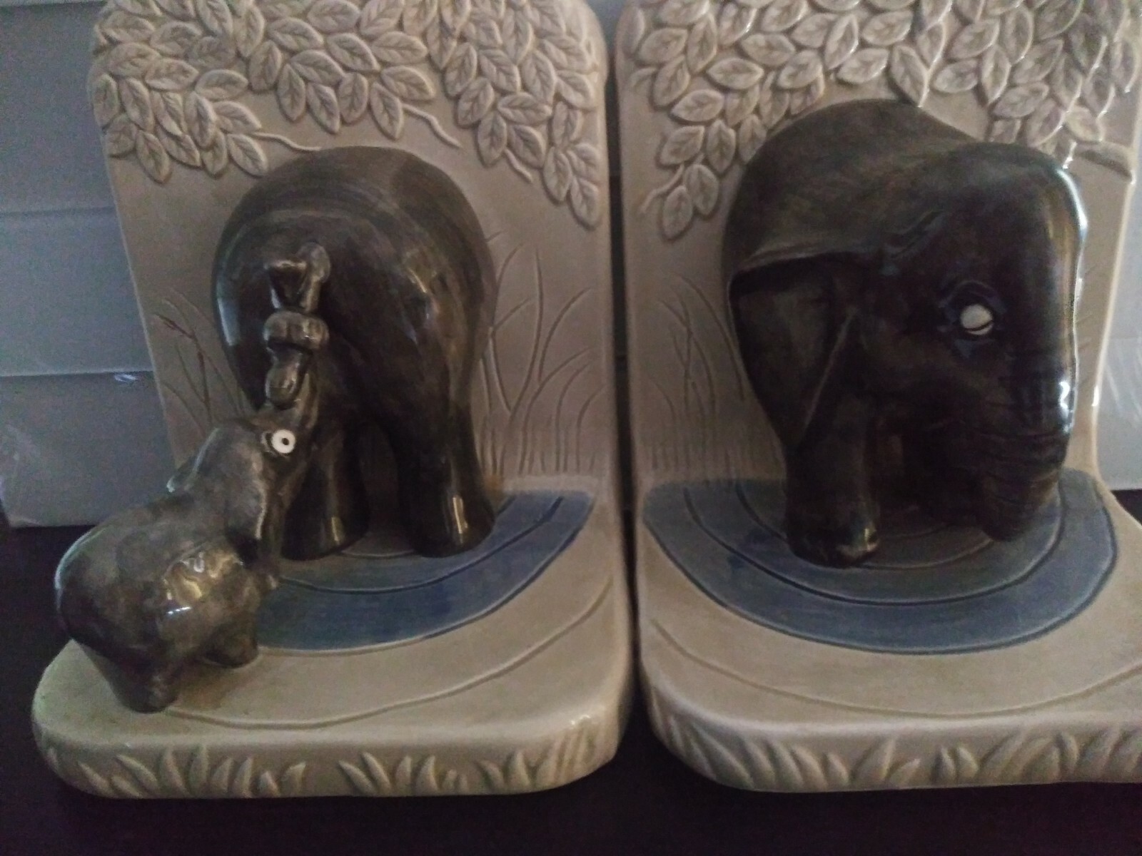 Vintage Quon Quon Japan Ceramic Elephant Bookends eBay