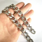 Heavy Stainless Steel 316L In bulk Chain Silver 15mm Curb Link Mens