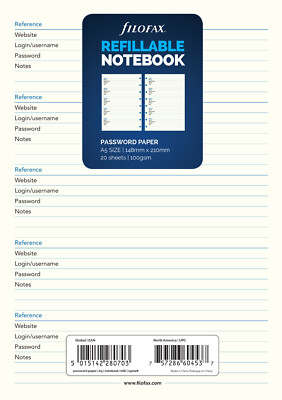 Filofax 152028 Notebook A5 Password / 20Blatt