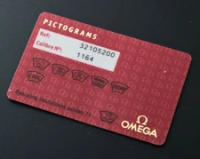 Original Omega 3210.52 Speedmaster Date Casino Dial Pictogram Card