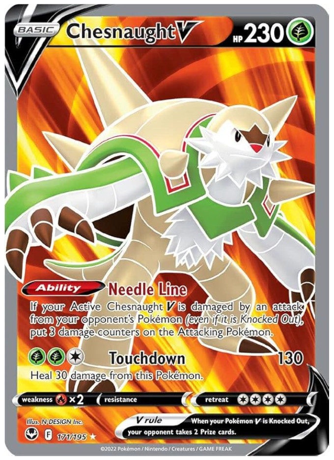 Pokemon - Chesnaught V - Full Art - 171/195 - Silver Tempest - NM/M - NEW