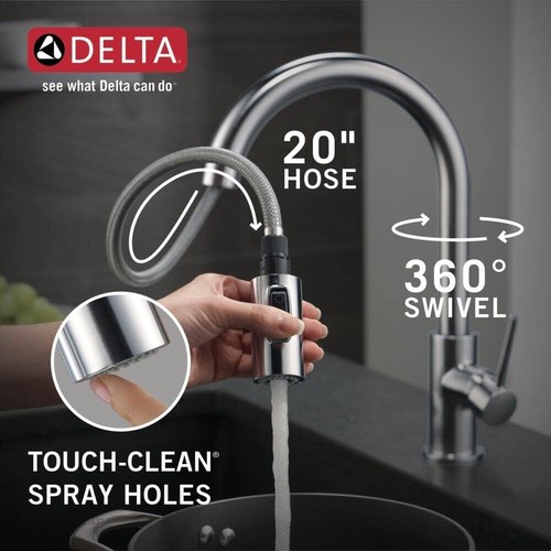 Delta Faucet Trinsic Brushed Nickel Kitchen Faucet 9159-AR-DST - Picture 6 of 24