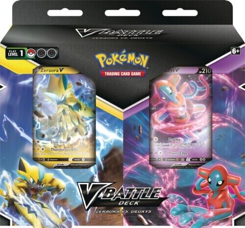 Boîte pack de deck de combat Pokemon TCG V Zeraora vs Deoxys navires scellés 10/14 - Photo 1/1