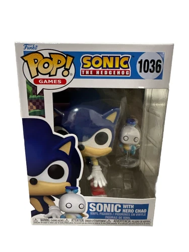Funko Pop! Sonic The Hedgehog With Hero Chao 1036 Flocked Target Exclusive RARE