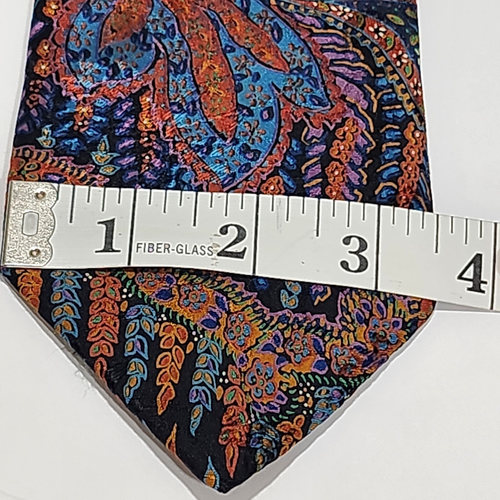 Vintage Brioni Tie Silk Made in Italy Necktie Floral Paisley Red Blue Designer - Picture 6 of 9
