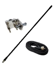 Shark Antennas TS821-3B Single CB Antenna Kit with 3ft Antenna, Mount & Cable