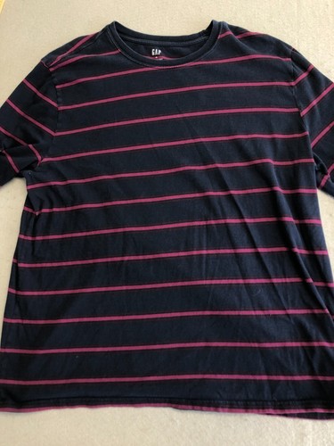 Gap T Shirt Mens XL Everyday Soft Purple Stripe Long Sleeve Everyday Layer Tee - Picture 3 of 5