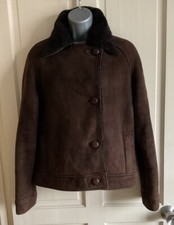 Lacoste⭐️ladies Size 10/12 Real Sheepskin Biker Style Jacket ⭐️slight Flaw
