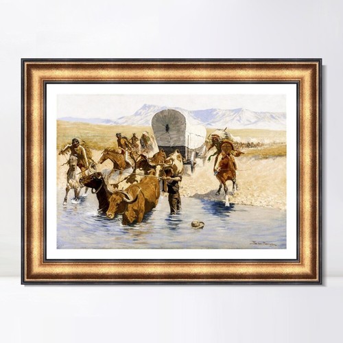 Lona enmarcada Estampado Giclee Los Emigrantes por Frederic Remington Arte de Pared - Imagen 14 de 16