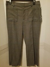Simply Vera Vera Wang Mid Rise Cropped Bootcut Black Plaid Pants - Size 10 - NWT