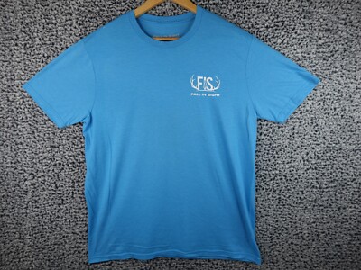 Fall in Sight Camp Site 45 Tee Blue size Large Go Outside It's Nice Out PNW