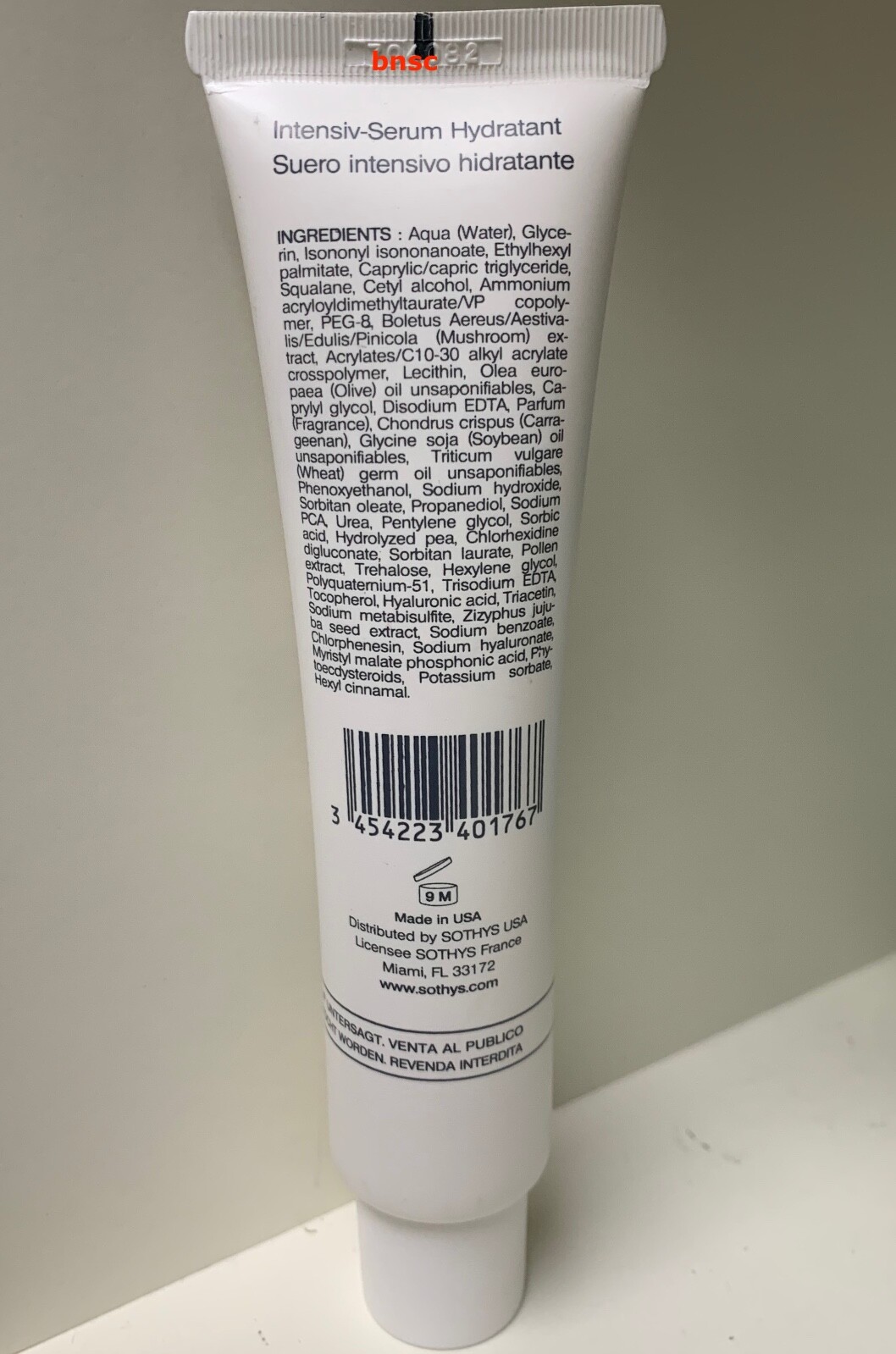 Sothys Hydra 3Ha Hyaluronic Acid Intensive Hydrating Serum 2.53 oz / 75