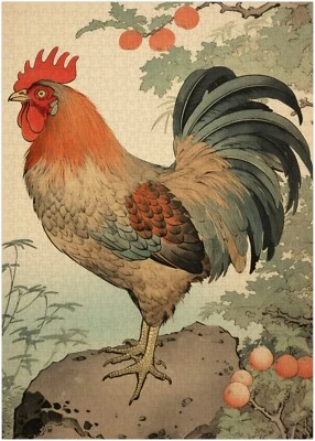 ART OF SOCKS Ukiyo-e Huhn Japanischer Druck Puzzle 300/500/1000 Teile