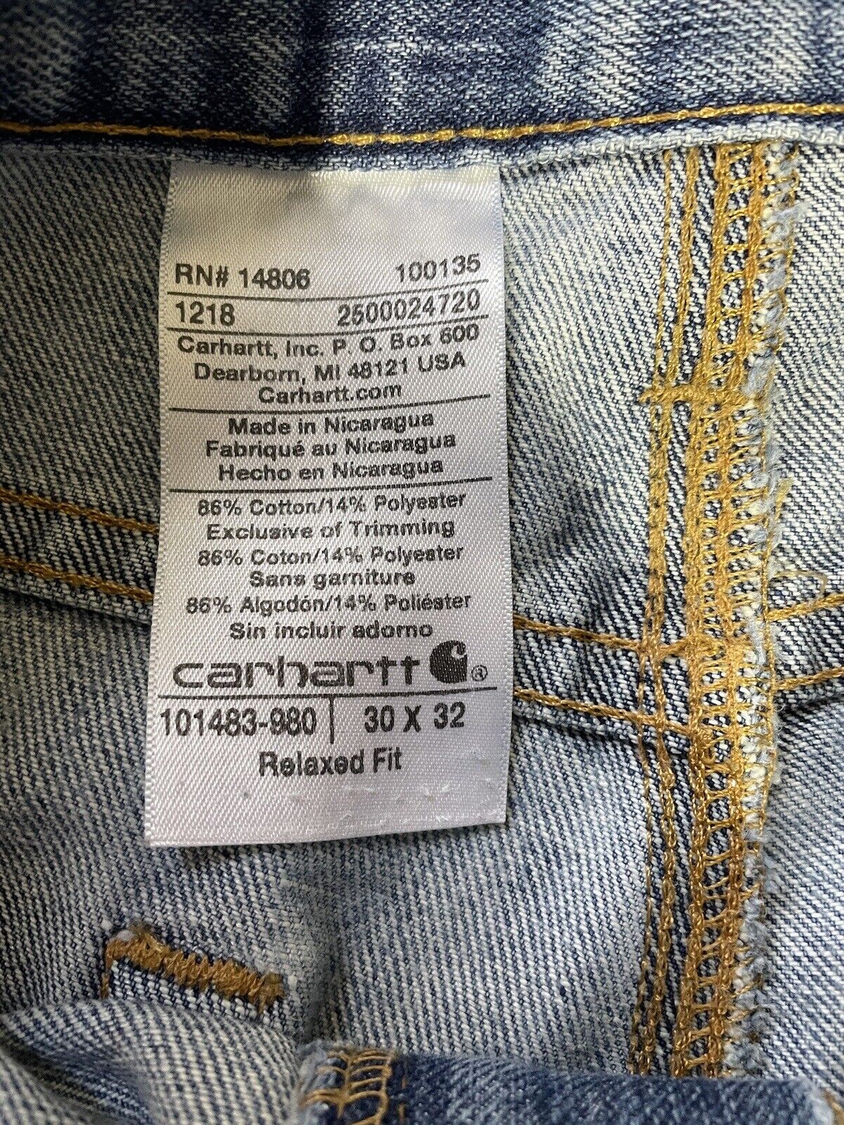 Carhartt Jeans Mens 30X32 Blue Denim Relaxed Fit … - image 4