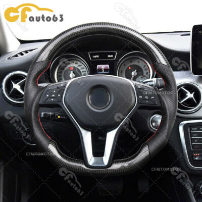 Real Carbon Fiber Sport Steering Wheel For Benz Class A B C E W204 CLA GLA 13-15