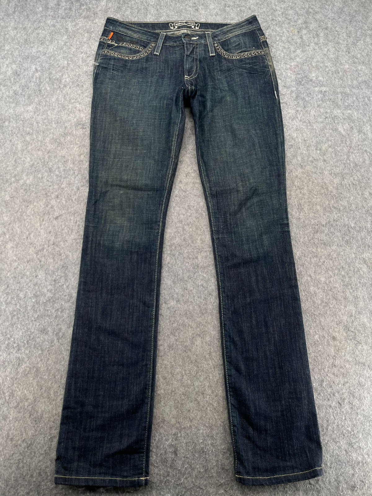 Robin's Jean Marilyn Black Wings Embroidered Womens Blue Jeans Size 29 Y2K