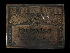 NF27134 VINTAGE 1970s GENUINE BUDWEISER KING OF BEERS BOOZE BERGAMOT BUCKLE