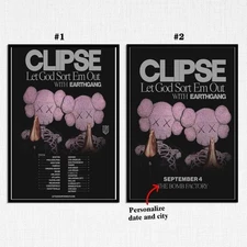 Custom Clipse Let God Sort Them Out Tour Music Wall Decor Poster, No Frame