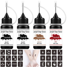 Temporary Tattoo Kit Freehand Ink Semi Permanent Tattoo Jagua Gel 40 Pcs Free Ta