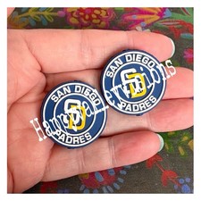 2 Pce SAN DIEGO Baseball Team Silicone Focal Beads DIY Pens Crafts
