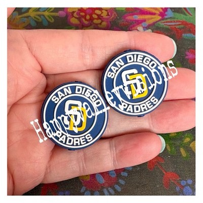 2 Pce SAN DIEGO Baseball Team Silicone Focal Beads DIY Pens Crafts