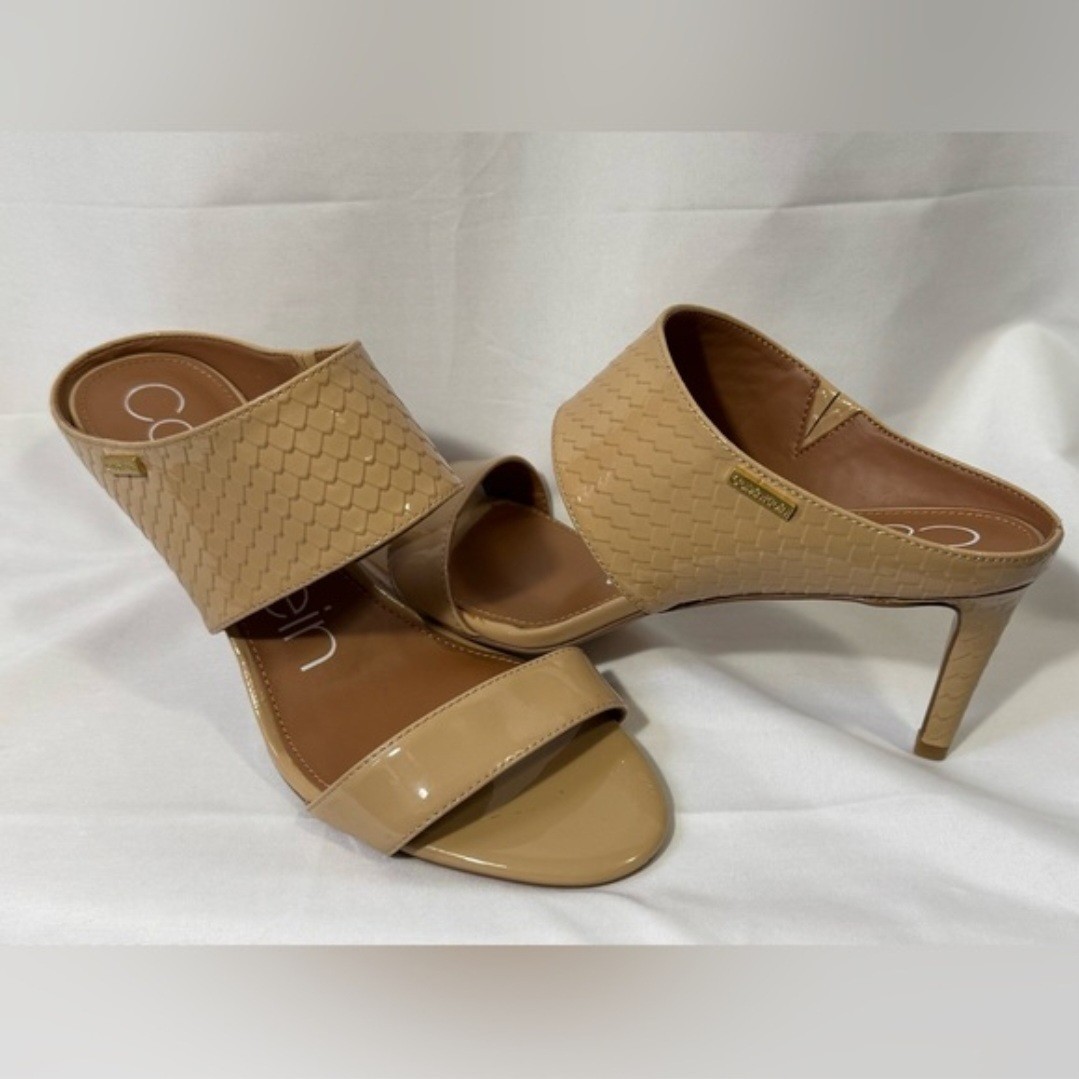 Calvin Klein Cecily Patent Python Beige Textured … - image 1