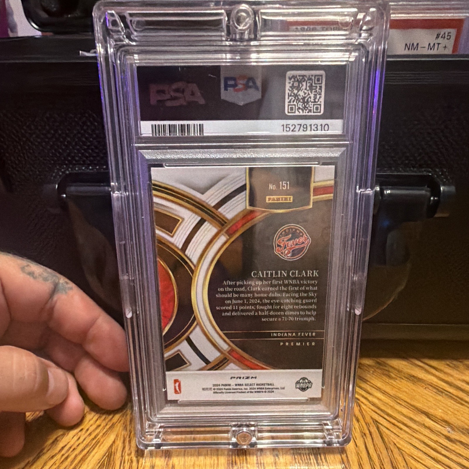 Panini Select 2024 WNBA Premier Level Caitlin Clark #151 Pink Ice Prizm RC PSA 9 view 5
