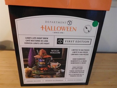 Dept 56 SV Halloween - Luna's Late Night Brew Cafe - Set of 2 - #6015580FE NIB 