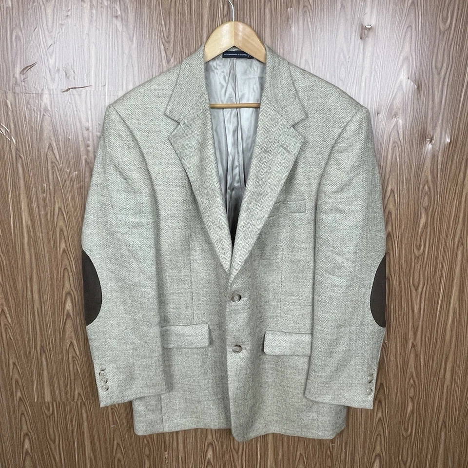Roundtree Yorke Sport Coat Mens 40R 42R Multicolor Wool Mohair Elbow Patches - Image 2 of 4