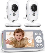 Boifun Baby Monitor with Camera and Night Vision, No WiFi,2-way Talk,IPS Screen