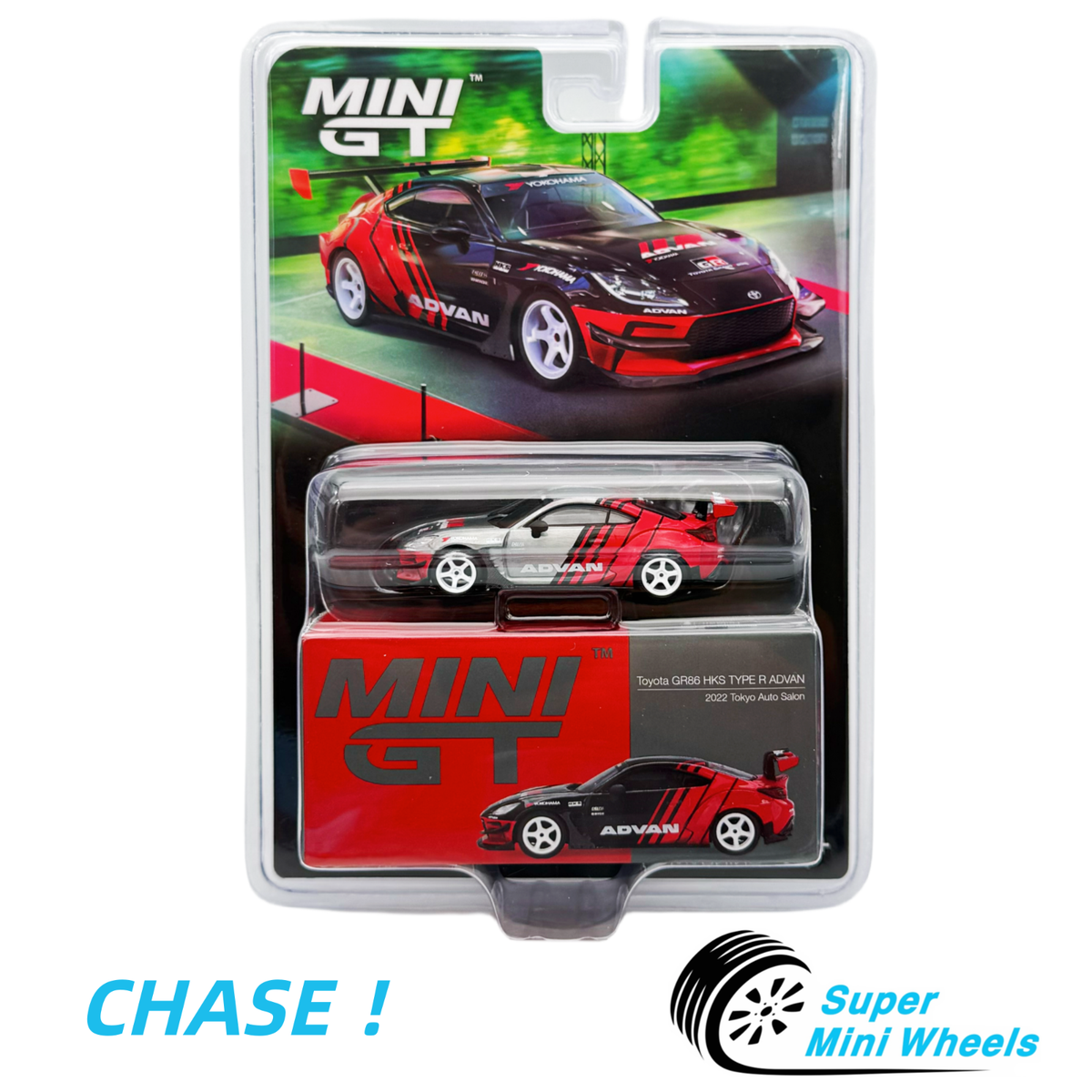 CHASE ！Mini GT 1:64 Toyota GR86 HKS TYPE R ADVAN 2022 Tokyo Auto
