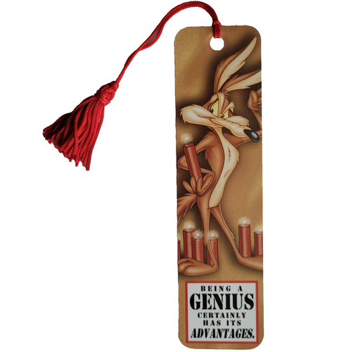 Vintage 1997 Wile E Coyote Bookmark red tassel Loony Tunes Warner 90s, TMB-13897
