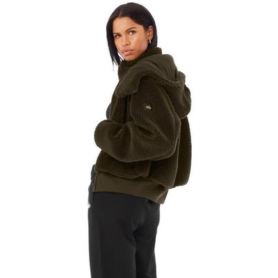 Alo Yoga Foxy Sherpa Jacket Dark Olive S | eBay