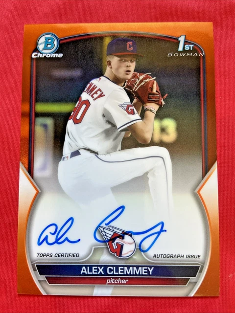 2023 Bowman Draft Chrome Alex Clemmey Orange Refractor Auto /25