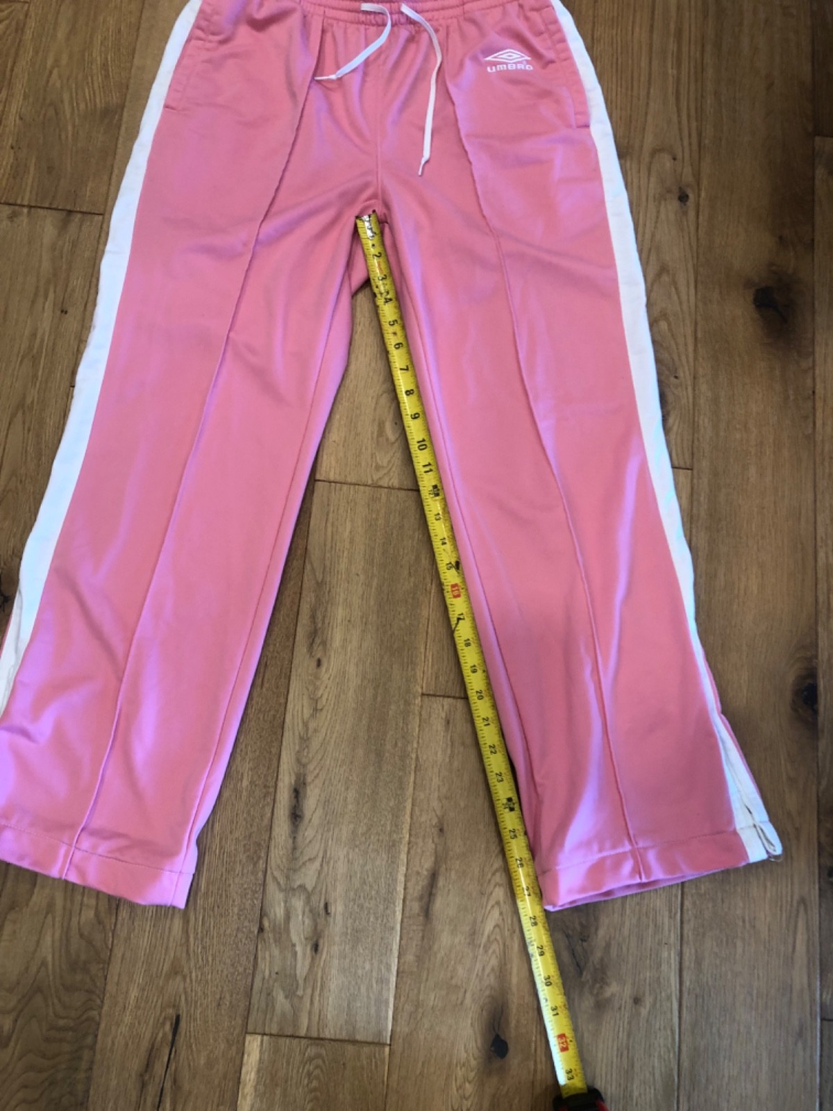 Throwback UMBRO pink/white polyester track suit j… - image 7