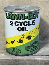 Vintage Oil Can Lawn Boy OMC Outboard Marine Corp Nice Display Mower Snowmobile