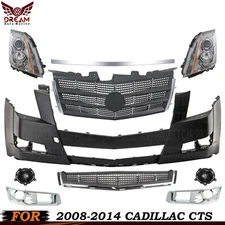 Front Bumper Cover Fascia & Grille Assembly Kit For 2008-2014 Cadillac CTS