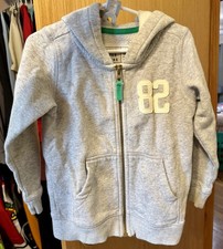 Carter  s Toddler Boy Gray Zip Hoodie 82 Patch Fleece Jacket Size 4T
