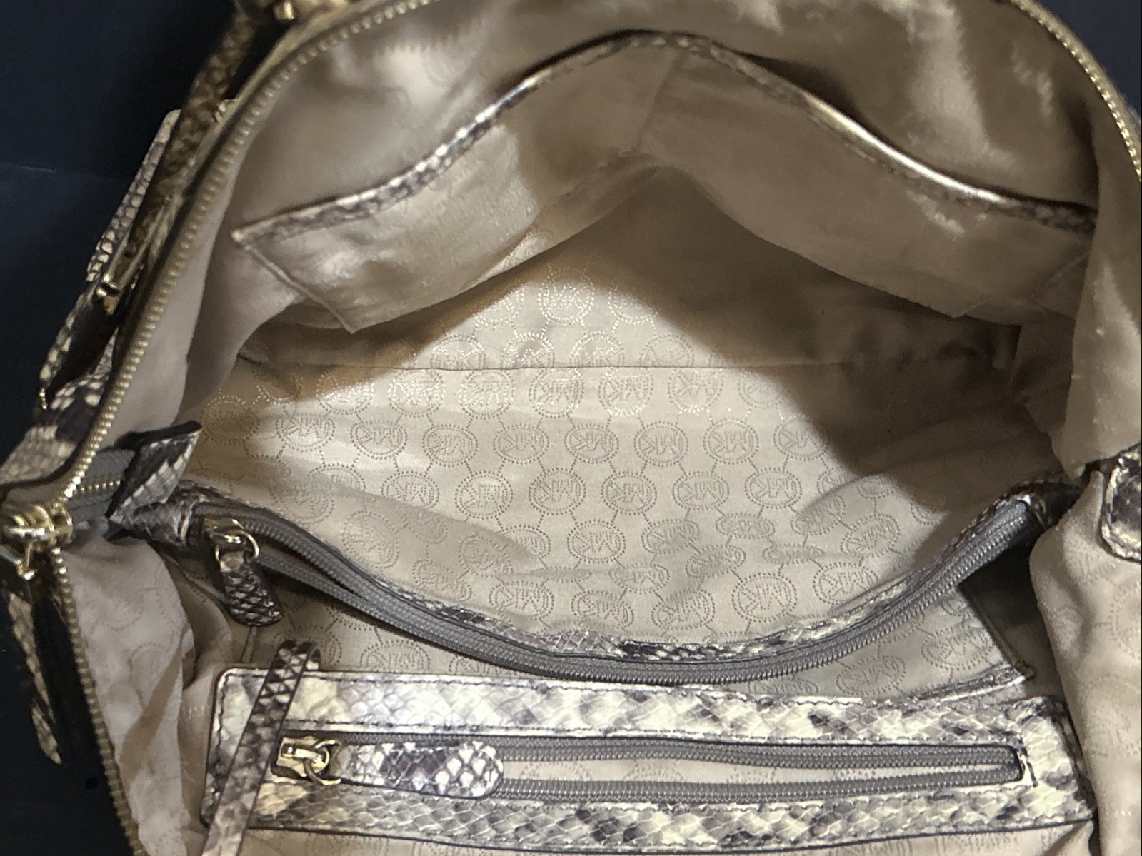 Michael Kors Riley Python Embossed Leather Satche… - image 6