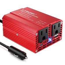 200W Power Inverter, Inverter 12V DC to 110V AC Car Plug in Adapter Outlet 65...