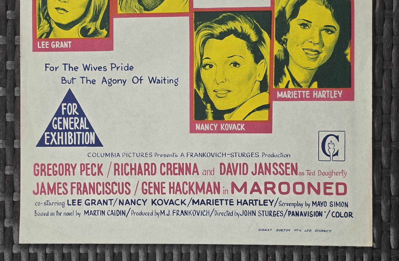 Marooned 1969 Original Australian Daybill Gregory Peck Gene Hackman Sci-Fi image 6