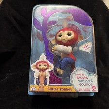 Fingerlings Glitter Monkey Liberty Red White Blue New