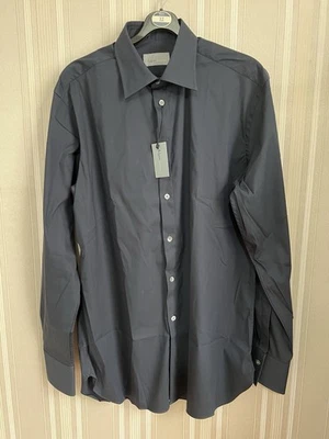 Kilgour Men's Medium 16 Neck Long Sleeve Navy Blue Shirt Smart 22” P2P - Image 1 of 4